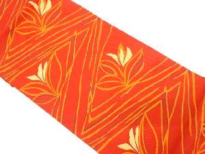 草花模様織り出し　袋帯